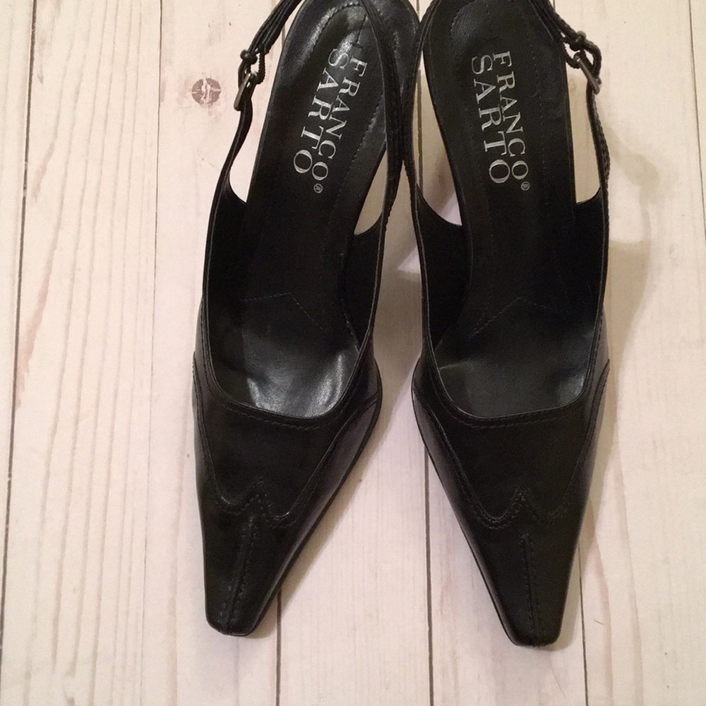 Franco Sarto sling back black heels size 8